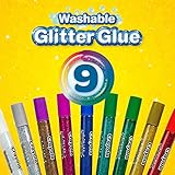 CRAYOLA Washable Glitter Glue - Assorted Colours (Pack Of 9) | Add Some Extra Sparkle To Your Arts & Crafts! | Ideal Kids Aged 3+ - Image 5