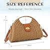 EVEOUT Sac à bandoulière Paille Femme Boho Chic Sac à Main Panier été en Rotin Tissé pour Plage Vacances(Marron clair 02) #2