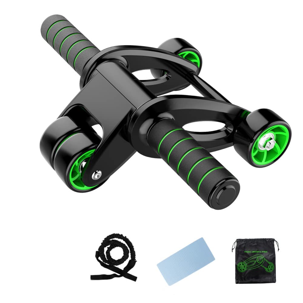 KASTWAVE Roller Abs Workout Equipment Bungee Cord Knee Pads Foldable Lower AB Workout Equipment for Men and Women Home Gym Core Workout