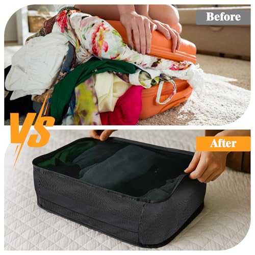 12 Pcs Packing Cubes for Suitcase Travel Luggage Bags Bulk Mesh Organizer Set for Hiking Camping Backpacking Clothes Accessories4