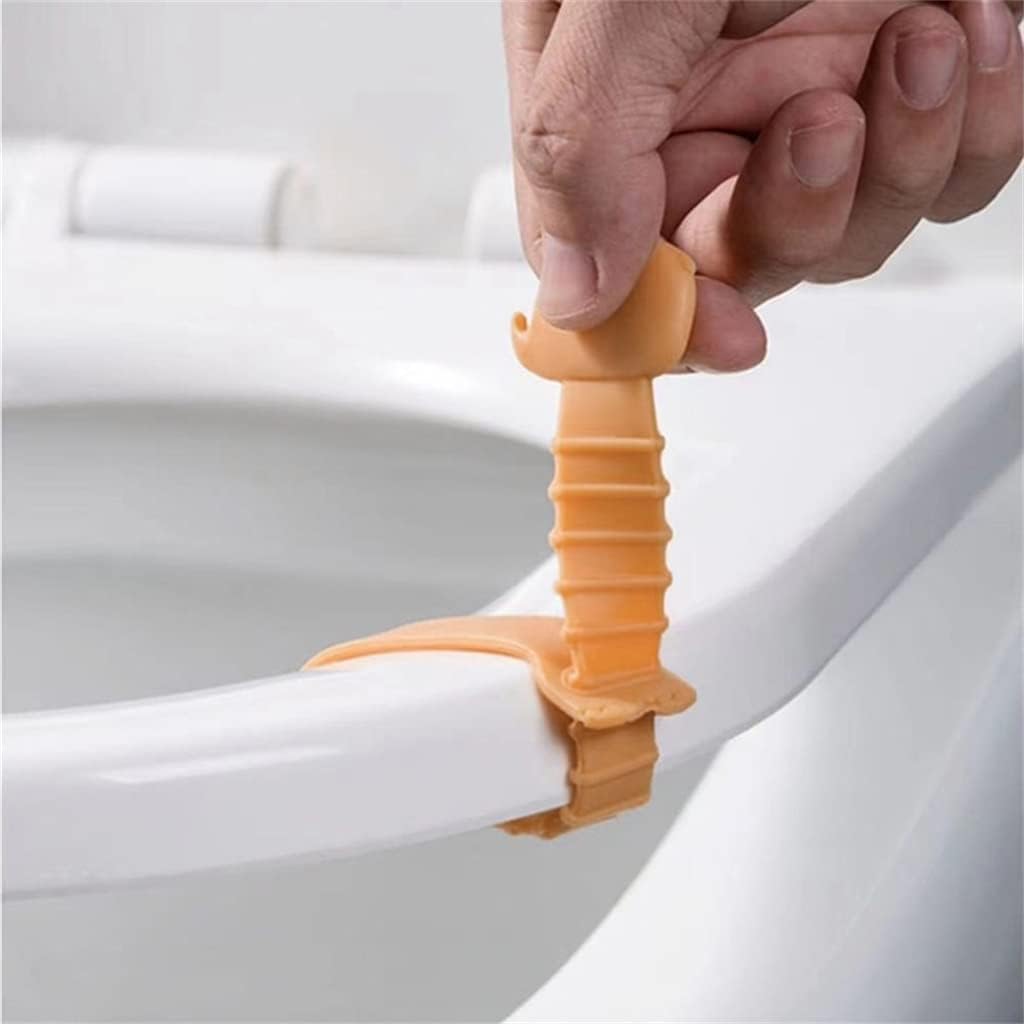 Cartoon Silicone Toilet Lid Handle Adjustable Closestool Lifting Device Accessory(Black)