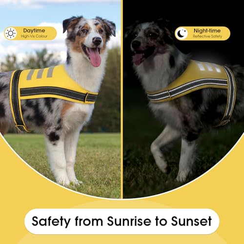 Gilet de sécurité réfléchissant pour chien jaune taille L