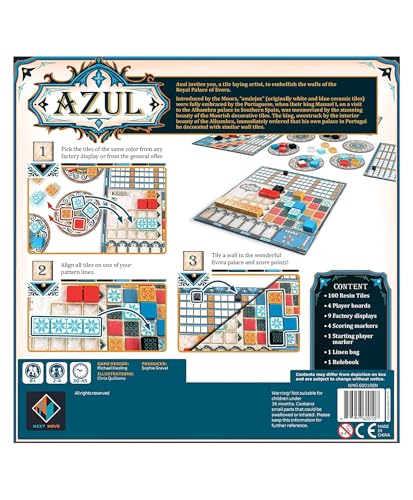Image of Awestuffs Family Board Games for Adults and Kids - Ages 8 and up, 2 to 8 Players (Azul - Tile Placement Strategy)