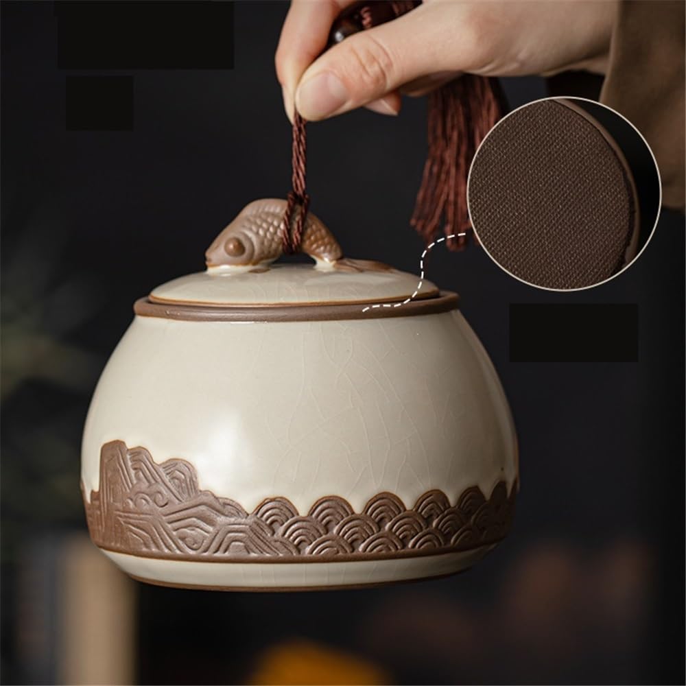 Barattoli di tè Contenitore for il tè in ceramica, contenitore for la conservazione del tè, barattolo con coperchio ermetico for caffè, zucchero, noci, erbe aromatiche, spezie Contenitore per la conse