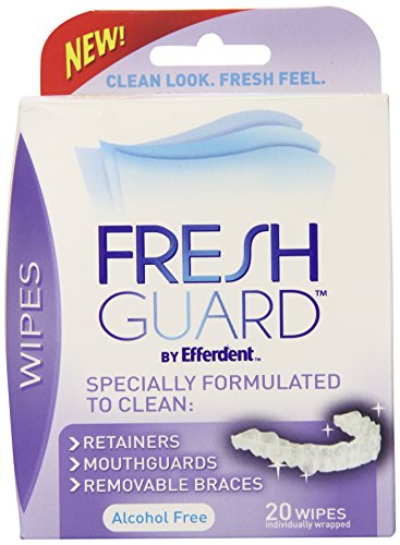 Fresh Guard Wipes Specially Formulated for Retainers Mouthguards and Removable Braces, 20 Count