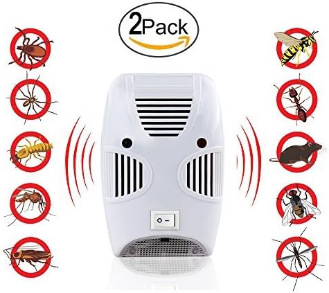 MangGou Pest Control,Ultrasonic Pest Repellent,Electronic Plug in Pest Reject,Pack of 2 - Repels Mice, Rats, Roaches, flies ,Mosquito, Spiders, Ants & Other Insects,Non-toxic Environment-friendly