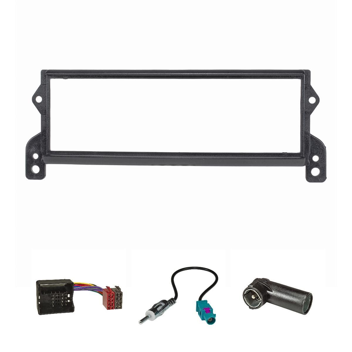 tomzz Audio 2404-029 Set di cornici radio compatibili con BMW Mini One One D Cooper Cooper S (R50 R52 R53) 2001-2006 Adattatore Quadlock Fakra