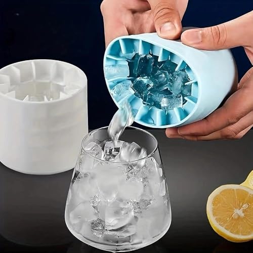 Molde de hielo cilíndrico de silicona azul 60 piezas miniatura 1