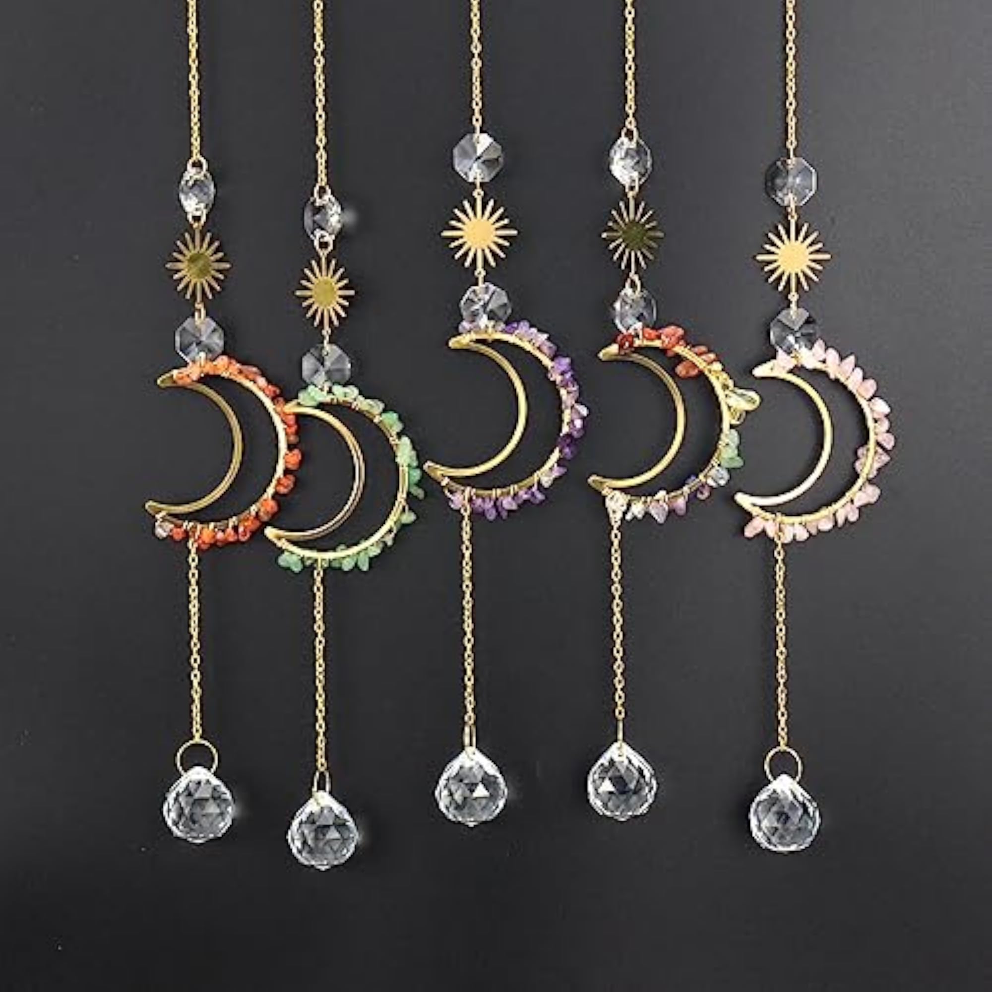 TRENDIVIBE Aesthetic Rainbow Moon Pendant for Home Decoration, Green