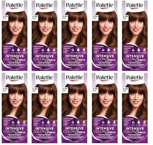 (Pack de 10) Palette Intensive Color Cream 5-68 (R4) Color de pelo de castaño – Caja completa – con hoja de instrucciones en inglés