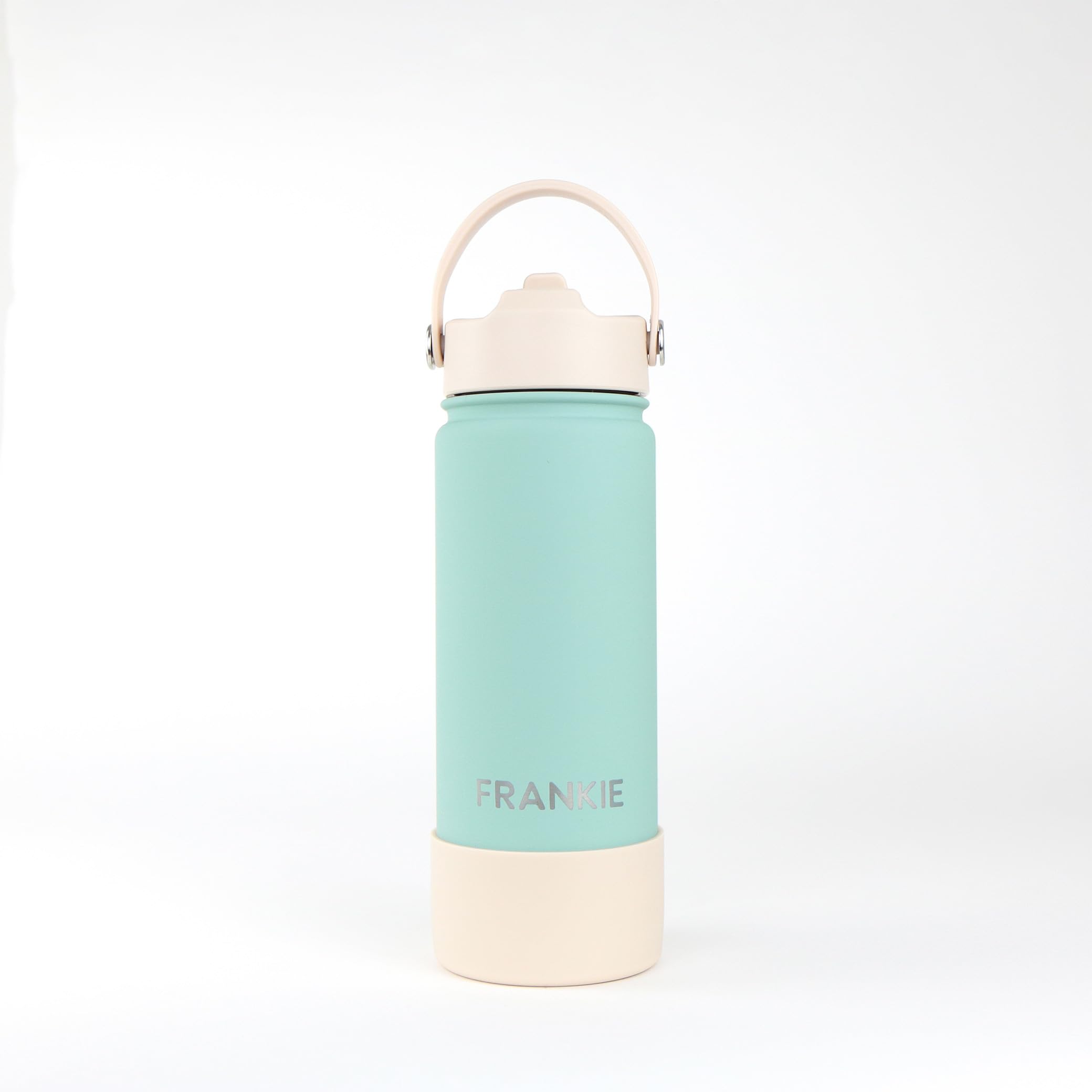 cribstar Personalised Water Bottle, Insulated Stainless Steel, Straw Lid, Laser Engraved Name, BPA Free, Leakproof (Sea Foam, 18oz/500ml) — image 1
