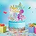 Wootkey 36 pcs Glitter Mermaid Cupcake Toppers Mermaid Cake Topper Under the Sea Beach Mermaids Tail Cake Decoration Birthday Party Supplies for Baby Shower Children's Day