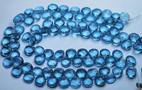 Aquamarine Quartz facetté en cœur, perles de haute qualité pour la création de bijoux d'exception