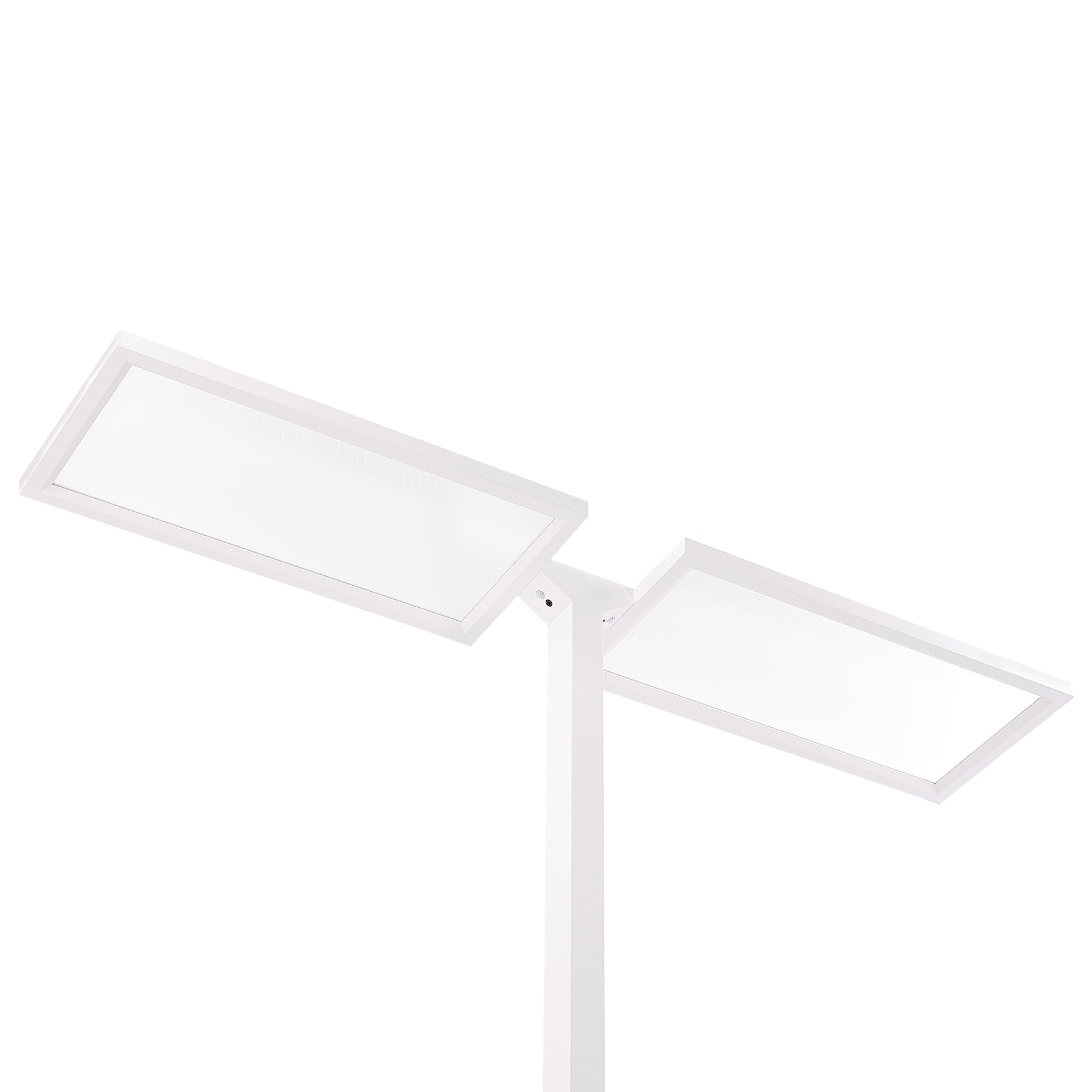 Beliani LED-Stehlampe Metall weiß mit Bewegungsmelder Touch-Funktion dimmbar Sculptor