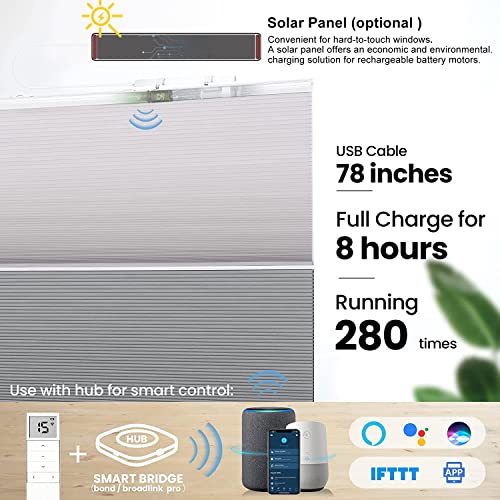 Graywind Motorized Blackout Day Night Cellular Shades Compatible With Alexa Google Remote Control Honeycomb Blinds Cordless Single Cell Insulated Shade With Valance, Custom Size (Grey) #TOP4