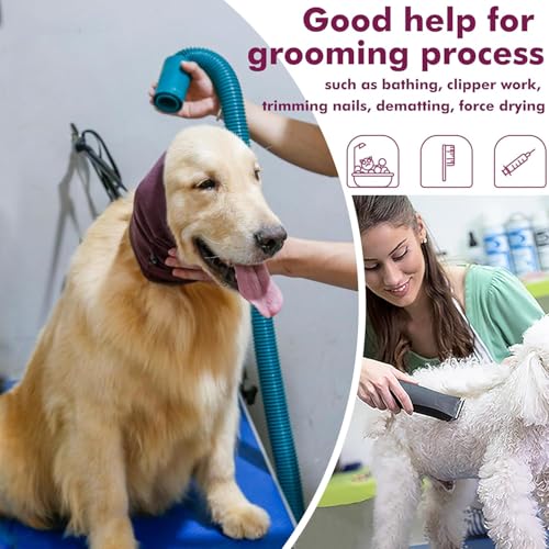 Lelepet Ohrenschutz für Hunde, Hunde Gehörschutz, Beruhigender Kapuzenpullover, Hund Ohrenschützer zur Geräuschreduzierung, Hundehals und Ohrenwärmer, Hund Ohrenpflege Lärmschutz, Dunkelrot M