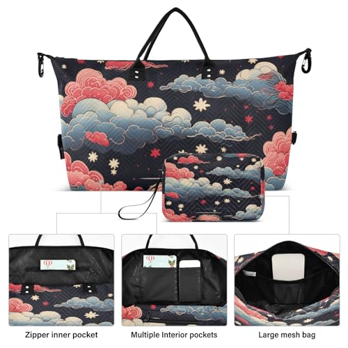 Large Travel Duffel Bag, Clouds Art Sports Tote Gym Bag, Shoulder Weekender Overnight Bag for Women Men, Carry On Luggage with Toiletry Bags2