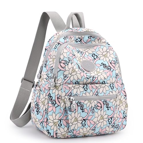 Image of Pealwel Mini Backpack Purse for Women,Small Nylon backpacks for Ladies Backpacks Women Anti Theft Travel Bag (Vine flower)