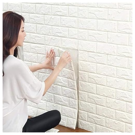 TEKCOOL Self-Adhesive Waterproof PE Foam 3D Wall Panels Wallpaper Sticker for Bathroom, Living Room, and Home Decoration (70 x 77cm, Appx. 5.8Sq Feet)-10 Piece