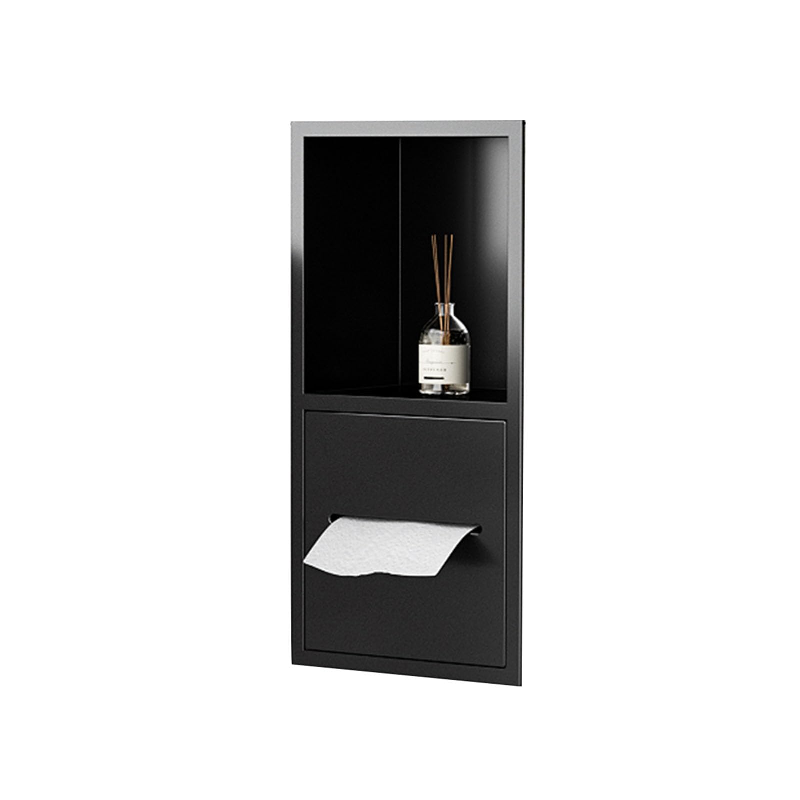 Armadietto da bagno in acciaio inox con mensola, impermeabile, portaoggetti da doccia integrato per articoli da toeletta, carta igienica, organizer per spazi bagno