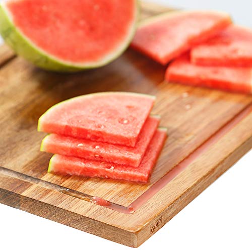 Tabla de cortar de madera de acacia con ranuras para jugos miniatura 3
