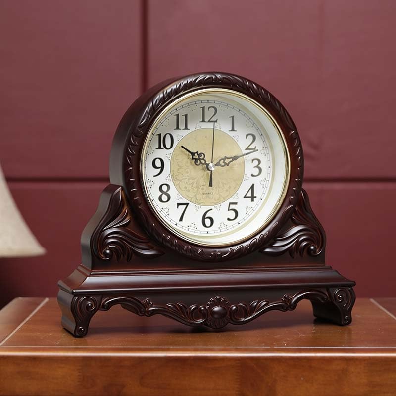 Orologio da camino alimentato a batteria, pannello in vetro ad alta definizione con quadrante facile da leggere per decorazione mensola soggiorno