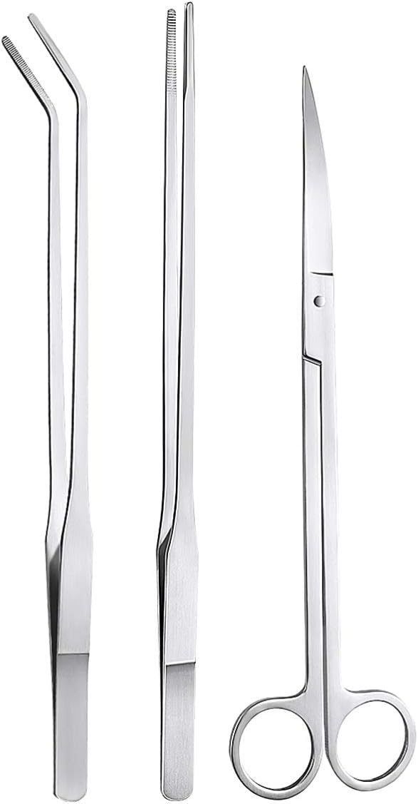 Ueetek 84 Off 水草トリミングセット 水槽 ハサミ ピンセット 3点セット ロング アクアリウム ステンレス 多機能 水族館用