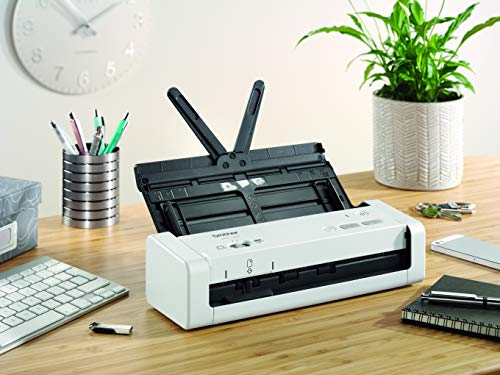 Brother ADS-1200 Scanner de Documents Compact et Portable | Couleur | A4 | Scan en une Seule Touche vers PC et Clé USB