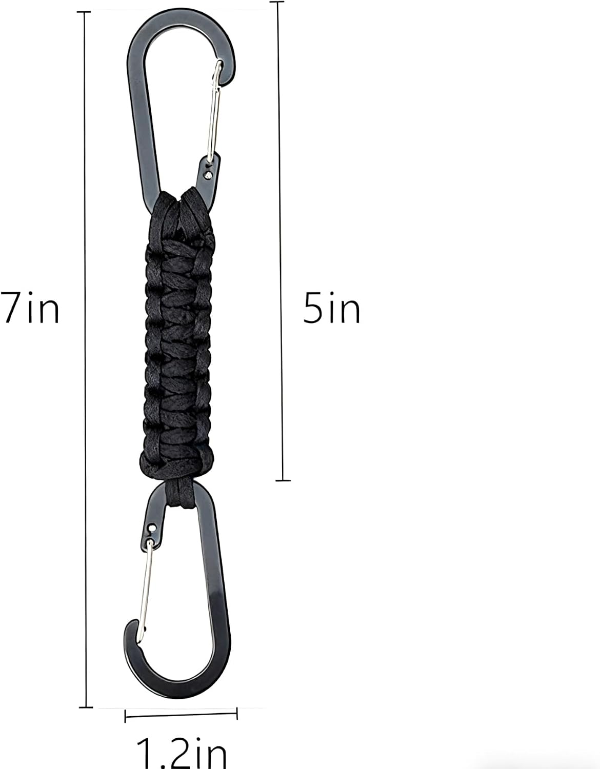 Bestac Paracord Carabiner Keychain for Everyday Carry, Outdoor Gear, Keys, and Water Bottles with D-Ring Lanyard Attachment - Universal Unisex Design image 2
