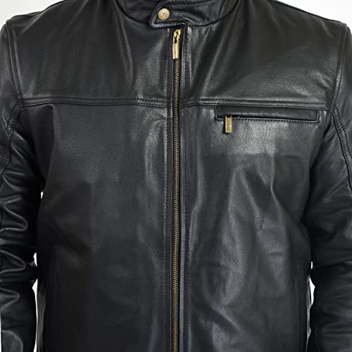 Image of Body Guard Men's Black Genuine Leather Jacket (M)