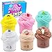 SWZY Fluffy Slime Kit,Butter Slime,Slime Fluffy,con Limo de Galleta Azul, Amarillo, Albaricoque, Limo Azul, Limo de Caramelo Rosa y Limo de café Super Suave y no Arcilla 6pcs