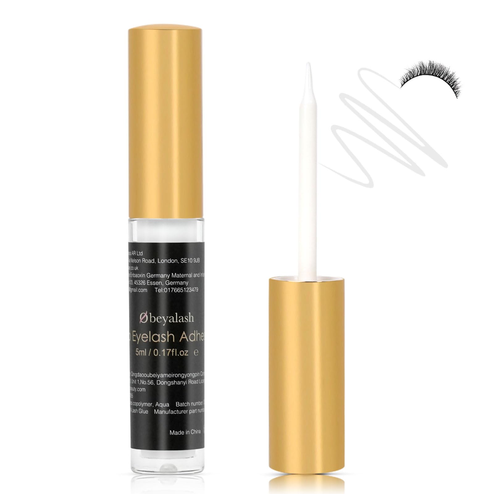 Obeyalash Clear Eyelash Glue White Strip Lash Glue for False Eyelashes Super Strong Hold Waterproof Strip Adhesive Clear Adhesive (5ml)