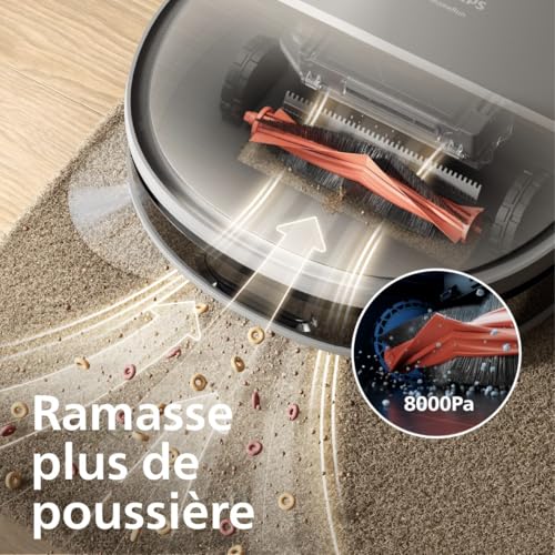 Aspirateur robot laveur PHILIPS XU910010 8000 Pa 280 min 210 ml Métal / - vue 10