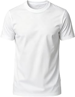 Men's Cotton Crew Neck Short Sleeve T-Shirt, Classic Solid White/Black Basic Casual Tee Shirts for Daily Wear Undershirt
