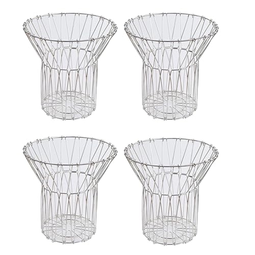 Dxoniislh 4X Multifuncional Plegable Acero Inoxidable Variedad Cesta de Fruta Gadget Cesta de Fruta Hueca Cesta de Almacenamiento