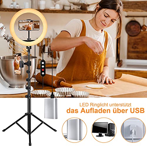 Ringlicht LED Ringlicht mit Stativ,10 Zoll Ringleuchte Ringlicht mit Stativ Handy 160cm,Selfie Ringleuchte Ringlicht für… – Bild 5