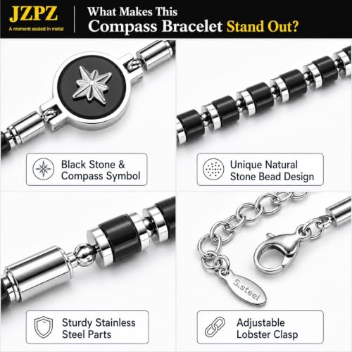 Pulsera Compass para Hombre con Piedras Naturales miniatura 4