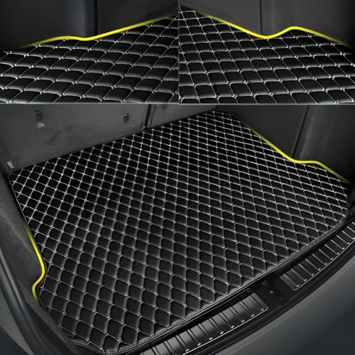 Image of MATRRA Boot Mat Compatible with Volkswagen Vento | Custom Fit Car Trunk /Dicky Mat | Premium Leather | Waterproof, Washable, Anti-Slip | Double Layer Full Coverage Boot Liner | Black-Silver