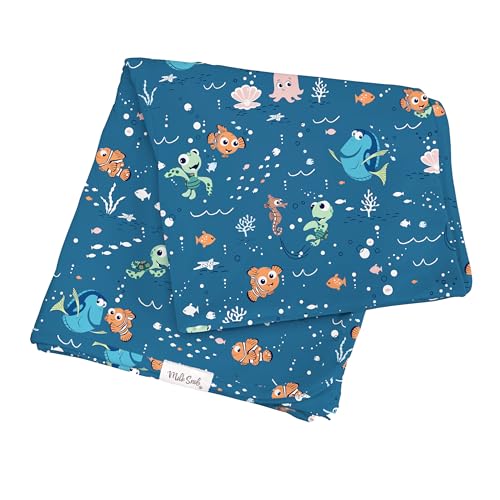 Image of Milk Snob Disney Pixar Infant Boy/Girl Swaddle Blanket, Soft Receiving, Security and Play, Toddler Infant Newborn Bedding, Baby Shower, Baby Registry Gift (Finding Nemo) 34 * 34 inches