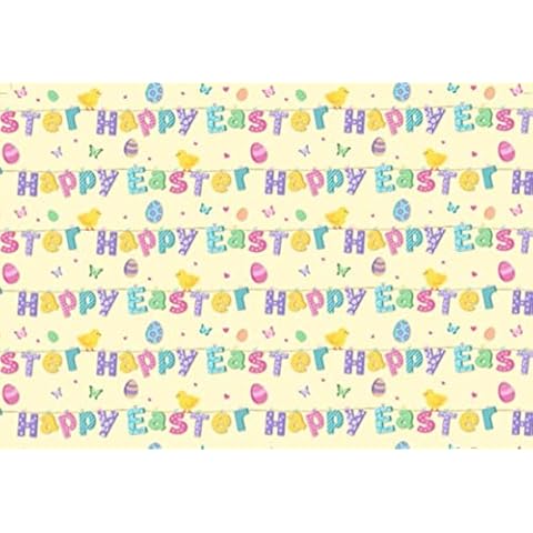 2 Sheets Quality Easter Gift Wrapping Paper - Happy Easter Chicks and Eggs Cover