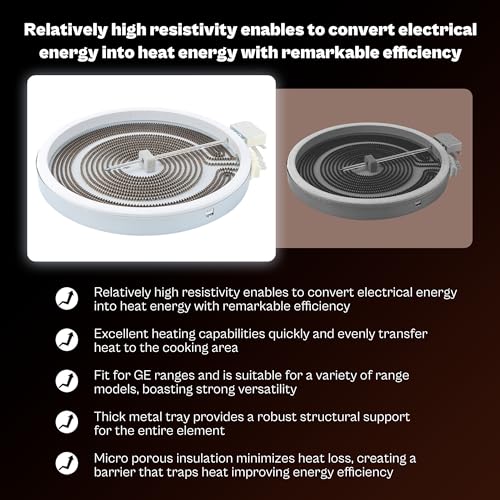 JB860SJ2SS WB30X24111 Range Element 9-in fit for GE Range Stove Dual Radiant Surface Element 4465256 AP5989975 JB750DJ1WW JB755DJ1WW JS760SL1SS JD630DF7WW JB860FJ5DS JB755SJ3SS LUXRILIX