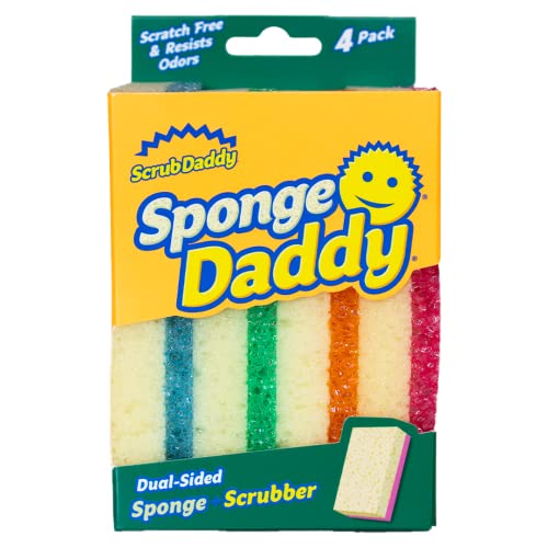 Scrub Daddy Sponge Daddy Éponge Lavable Anti Scratch Double Face Flextexture - Eponge Vaisselle, Multi-Usages - Eponge Grattante Anti-Rayures,...