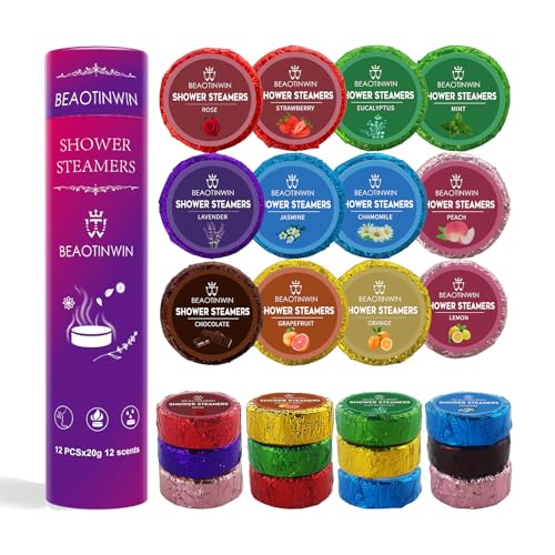 Lot de 12 bombes de douche biologiques végétaliennes pour soulager le stress et soins personnels - Cadeau d'anniversaire relaxant pour femme et maman