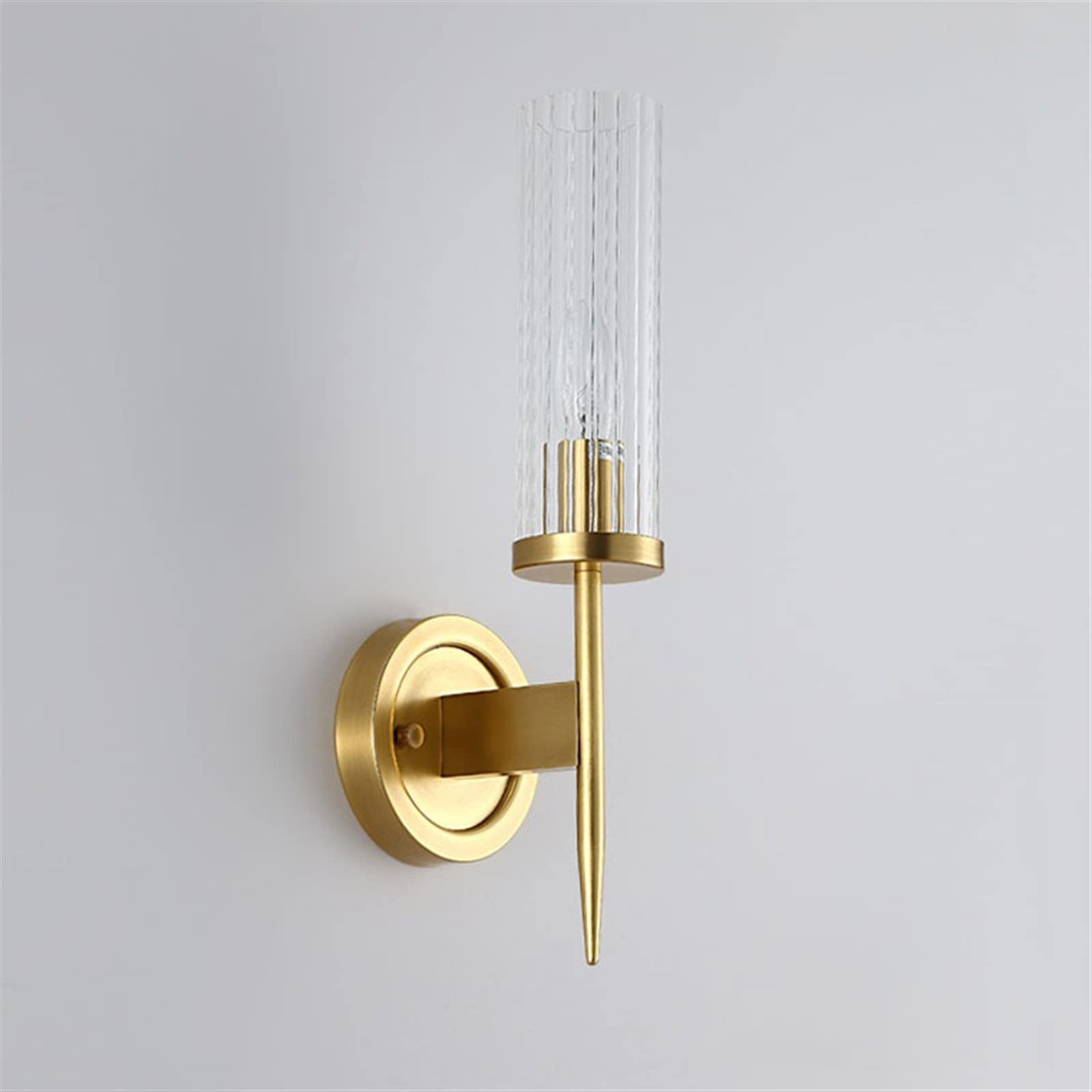 Lámpara de pared Lámpara de pared de cabecera de dormitorio de lujo ligero Cobre Lámpara decorativa moderna simple Iluminación interior Pantalla de vidrio Luz de Pared