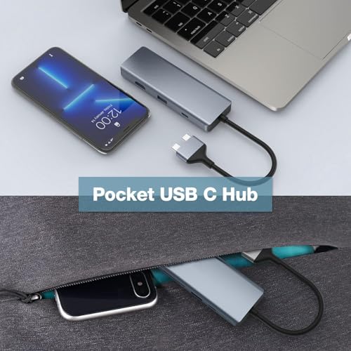 Adaptateur MacBook Pro double USB C pour connecter écran HDMI et clés USB - 5