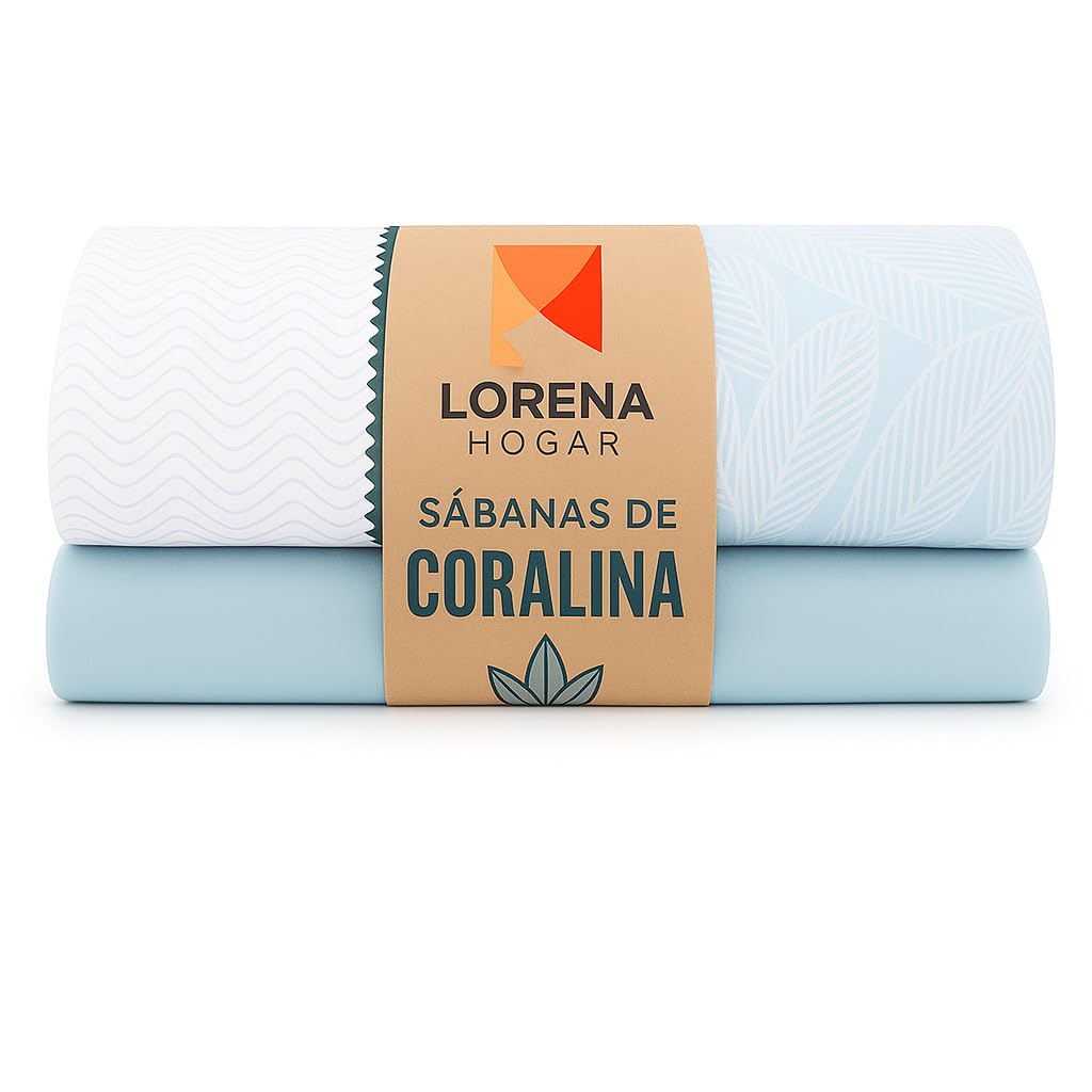 Juego de Sabanas Coralina 150 x 190 Invierno, Sábanas de Coralina para Camas de 150cm x 190/200cm, Ropa de Cama, Sabanas de Franela 150, Incluye 1 Funda de Almohada Enteriza. (Azul, Hojas)