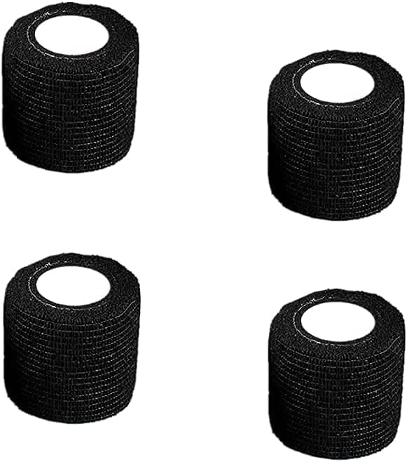 Hockey Grip Tape, Baseball bat, Field Hockey, Tennis Racket, 2 inch x 15 feet (Black, 4 Pack