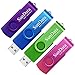 Produktbild SunData 16GB USB Stick 4 Stück USB 2.0 Speicherstick Flash-laufwerke Rotate Metall (4 Mischfarben: Blau, Grün, Lila, Rosa)