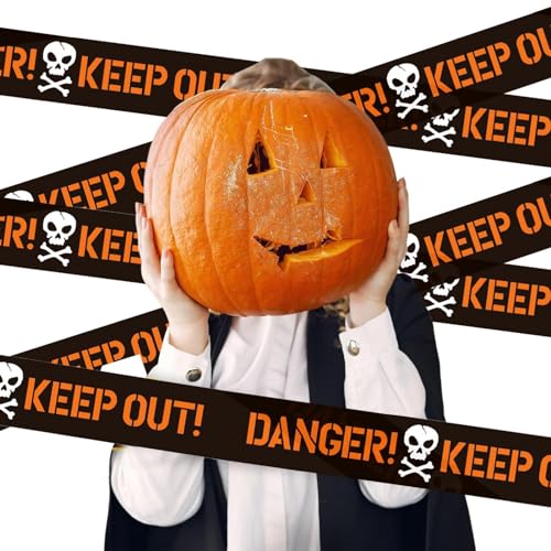 ハロウィン恐怖テープ、注意テープハロウィン装飾 | ビスタプリント安全標識ハロウィンテープ | ハロウィン危険テープパーティー小道具、犯罪現場テープ、警告テープパーティーデコレーション用品