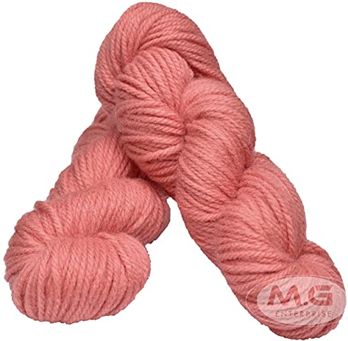 Image of M.G Knitting Yarn Thick Chunky Wool, Varsha Salmon 400 gm Best Used with Knitting Needles, Crochet Needles Wool Yarn for Knitting. by M.GS